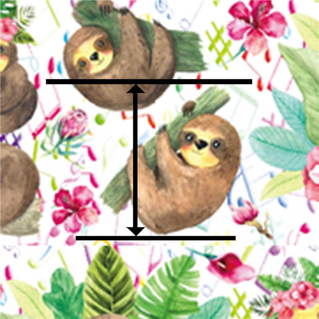 Sloth Animal Litchi Printed Faux Leather Sheet