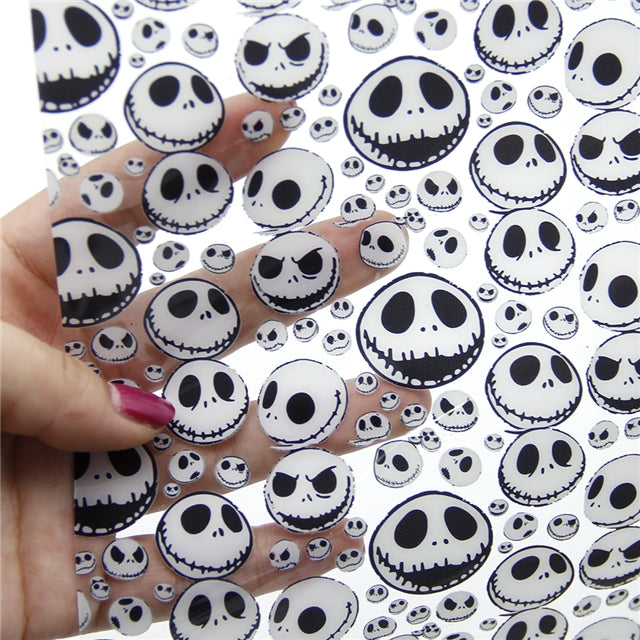 Nightmare before Christmas Printed See Through Vinyl ,Clear, Transparent Vinyl Sheet