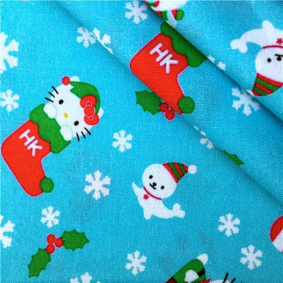 Hello Kitty Bullet Christmas Textured Liverpool/ Bullet Fabric with a textured feel