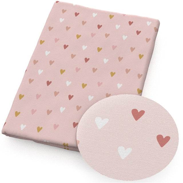 Hearts Litchi Printed Faux Leather Sheet