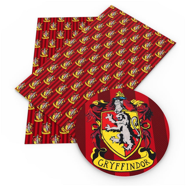 Harry Potter Litchi Printed Faux Leather Sheet Litchi has a pebble like feel with bright colors