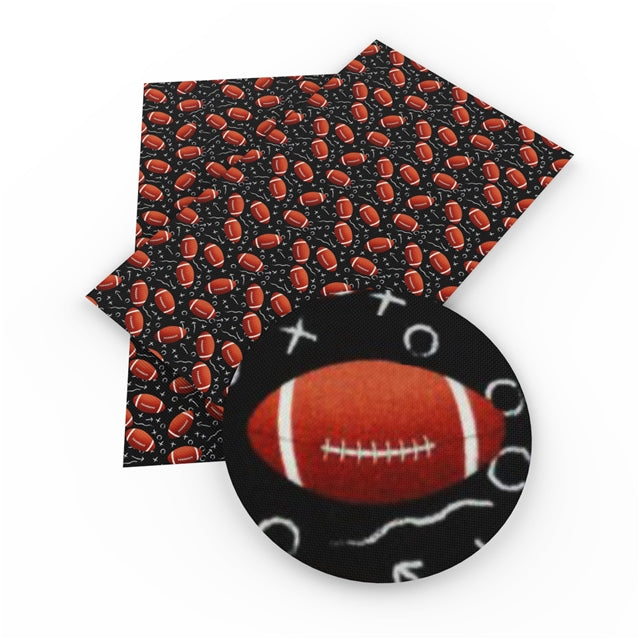 Football Litchi Printed Faux Leather Sheet Litchi has a pebble like feel with bright colors