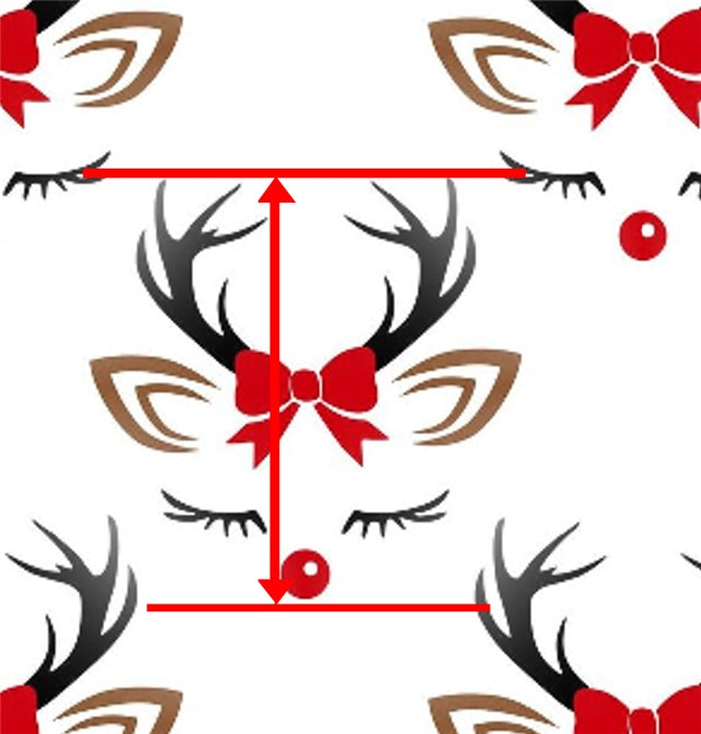 Reindeer Christmas Litchi Printed Faux Leather Sheet Litchi has a pebble like feel with bright colors