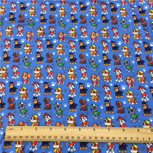 Paw Patrol Characters Textured Liverpool/ Bullet Fabric