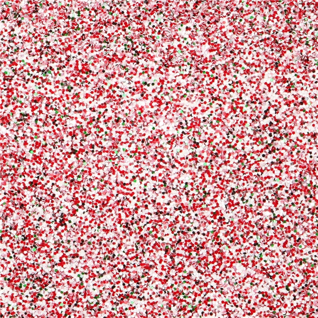 Christmas Red, Pink and Green Chunky Glitter Printed Faux Leather Print Sheet