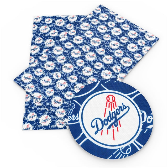 Dodgers Baseball Litchi Faux Leather Print Sheet