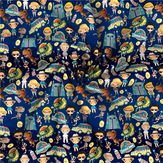 Jurassic Park Characters Dinosaur Movie Liverpool/ Bullet Fabric