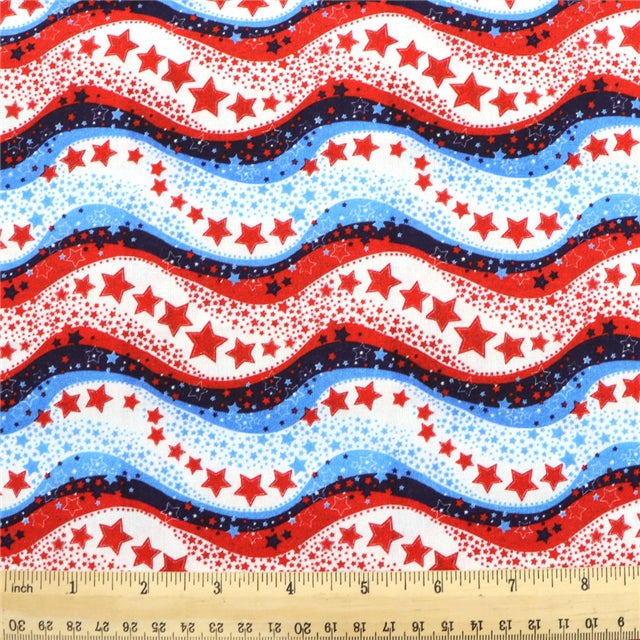 Red, White and Blue Textured Liverpool/ Bullet Fabric