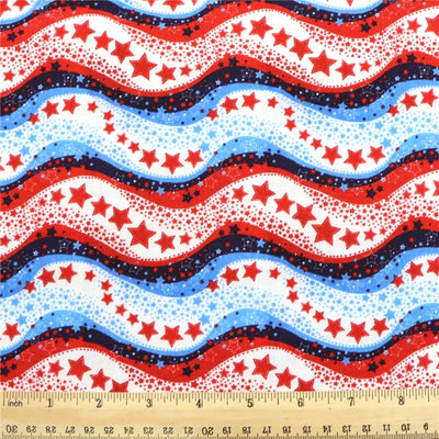 Red, White and Blue Textured Liverpool/ Bullet Fabric with a textured feel