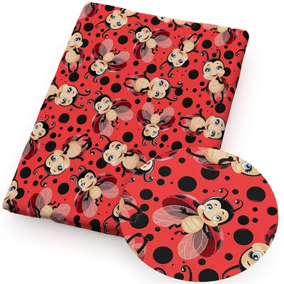 Ladybug Textured Liverpool/ Bullet Fabric with a textured feel and bright colors