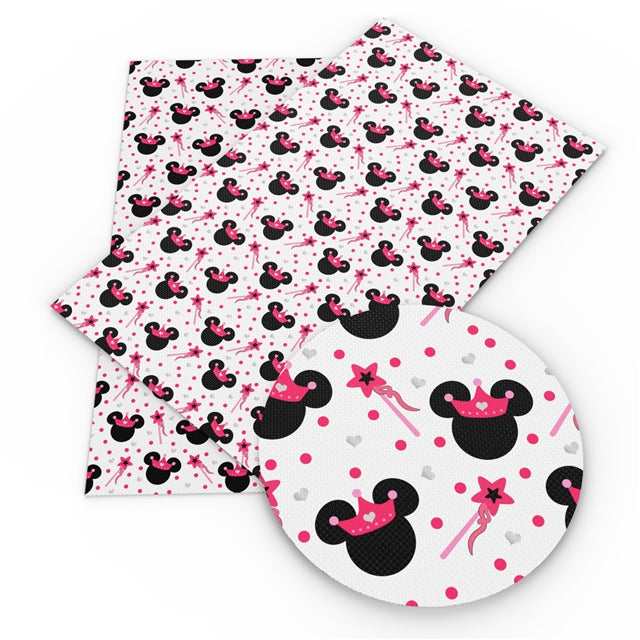 Minnie Litchi Printed Faux Leather Sheet Litchi has a pebble like feel with bright colors