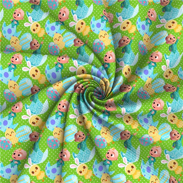 CoCoMelon Easter Bullet Textured Liverpool Fabric Cocomelon