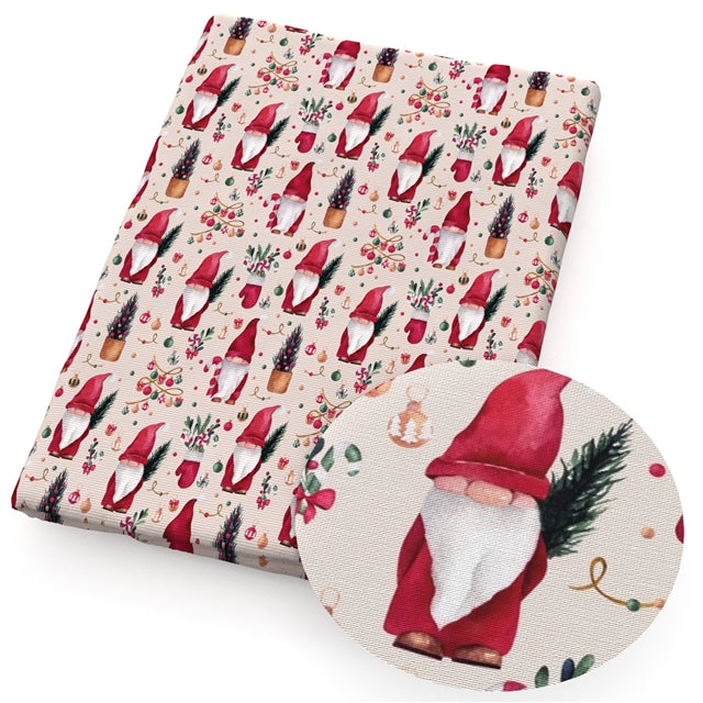Christmas Gnomes Textured Liverpool/ Bullet Fabric with a textured feel