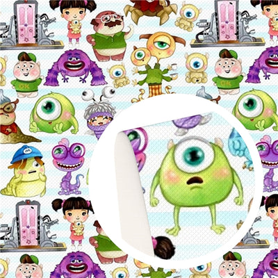 Monsters Inc Characters Textured Liverpool/ Bullet Fabric with a textured feels