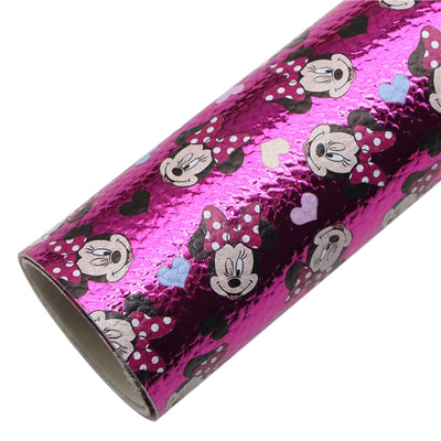 Minnie Holographic Printed Faux Leather Print Sheet
