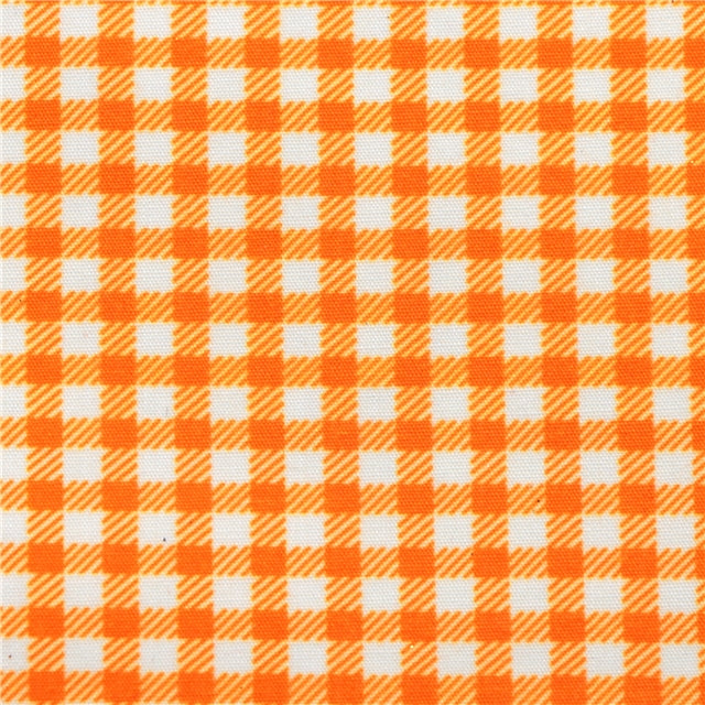 Orange and White Plaid Glitter Double Sided Pattern Faux Leather Sheet
