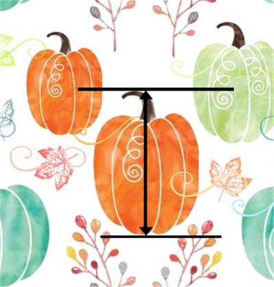 Fall Pumpkins Litchi Printed Faux Leather Sheet Litchi has a pebble like feel with bright colors