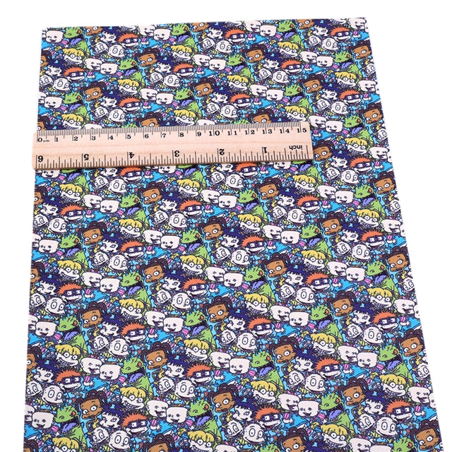 Characters Litchi Printed Faux Leather Sheet