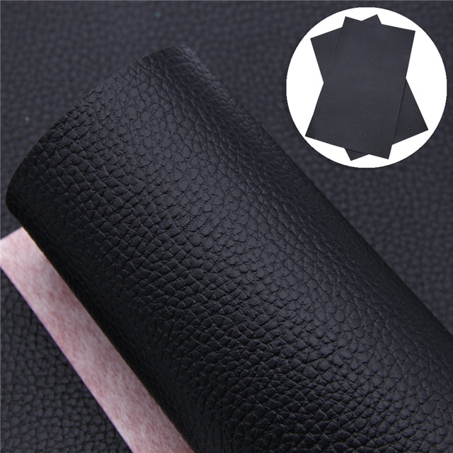 Solid Big Litchi Printed Faux Leather Sheet Litchi has a pebble like feel with bright colors