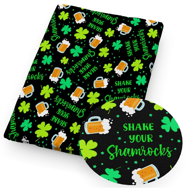 Shamrock St. Patrick’s Textured Liverpool/ Bullet Fabric with a textured feel