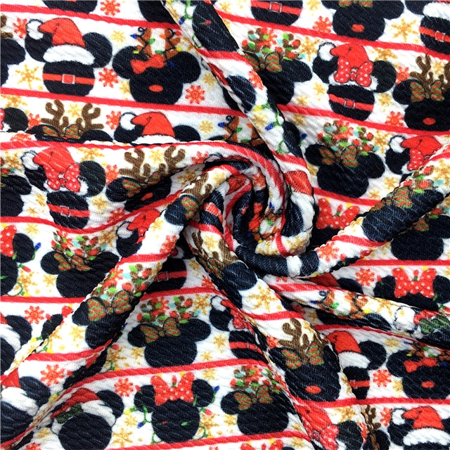 Mickey Christmas Bullet Textured Liverpool Fabric