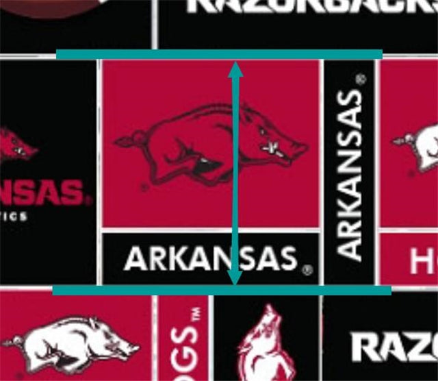 Razorbacks Hogs Football  Litchi Printed Faux Leather Sheet Litchi has a pebble like feel with bright colors