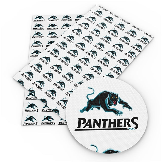 Panthers Football Litchi Faux Leather Print Sheet
