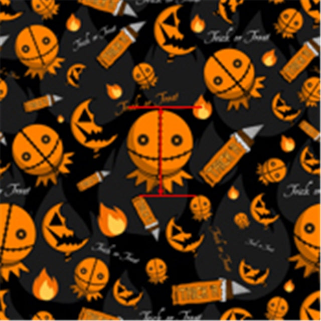 Halloween Head Litchi Printed Faux Leather Sheet