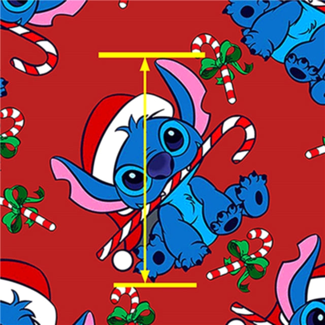 Blue Alien Christmas  Printed Faux Leather Sheet Litchi has a pebble like feel with bright colors