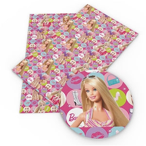 Fashion Doll Litchi Printed Faux Leather Sheet Litchi has a pebble like feel with bright colors