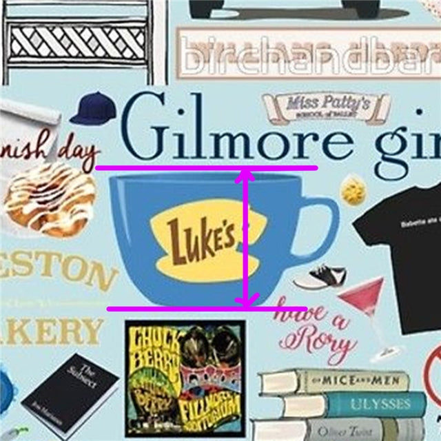 Gilmore Girls TV Show Litchi Printed Faux Leather Sheet Litchi has a pebble like feel with bright colors