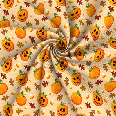 Pumpkins Fall Textured Liverpool/ Bullet Fabric with a textured feel