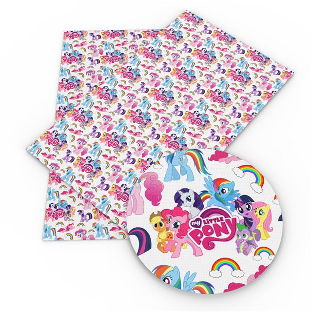 Little Pony Litchi Printed Faux Leather Sheet