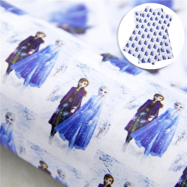Frozen Litchi Printed Faux Leather Sheet