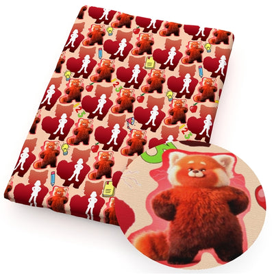 Turning Red Character Printed Faux Leather Sheet