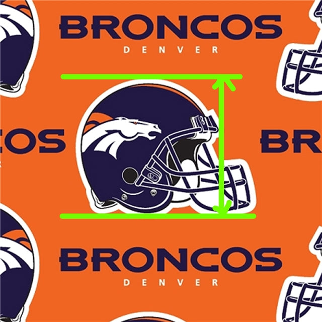 Broncos Football Litchi Printed Faux Leather Sheet Litchi has a pebble like feel with bright colors