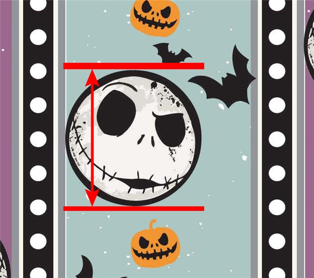 Nightmare Before Christmas Halloween Litchi Printed Faux Leather Sheet