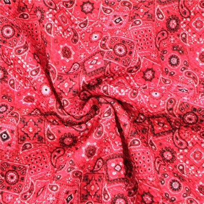 Red Bandana Textured Liverpool/ Bullet Fabric with a textured feel