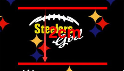 Steelers Girl Football  Printed Faux Leather Sheet Litchi has a pebble like feel with bright colors