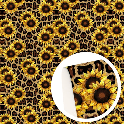 Sunflower Leopard Textured Liverpool/ Bullet Fabric with a textured feel