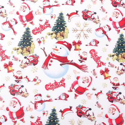 Christmas and Red Glitter Double Sided Printed Faux Leather Sheet