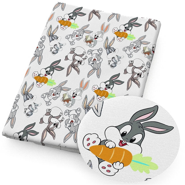 Baby Bugs Bunny Looney Tunes Litchi Printed Faux Leather Sheet