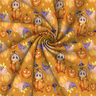 Baby Halloween Pumpkins Bullet Textured Liverpool Fabric