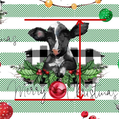 Merry Christmas Cow Bullet Textured Liverpool Fabric