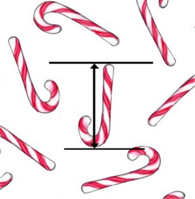 Candy Canes Christmas Printed See Through Sheet  Clear Transparent Sheet