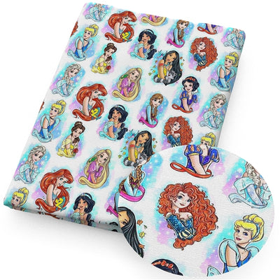 Princesses Litchi Printed Faux Leather Sheet