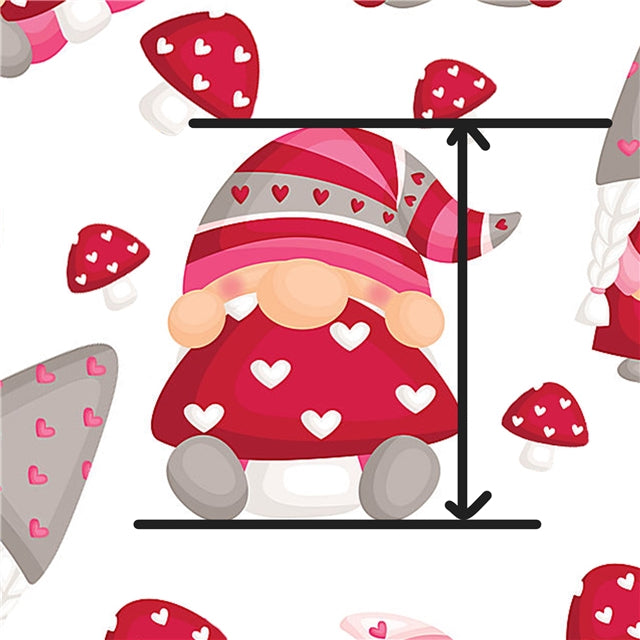 Valentine Gnomes Printed Faux Leather Sheet