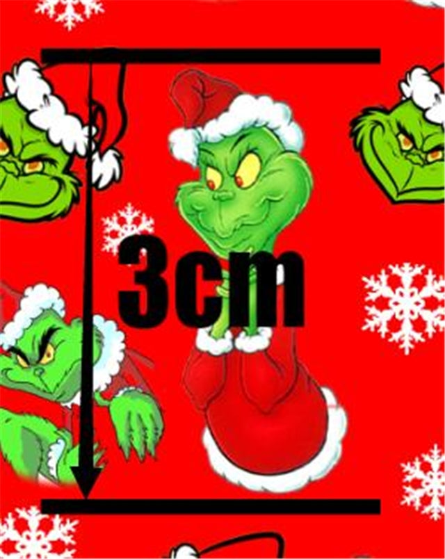 Dr Seuss The Grinch Litchi Printed Faux Leather Sheet Litchi has a pebble like feel with bright colors