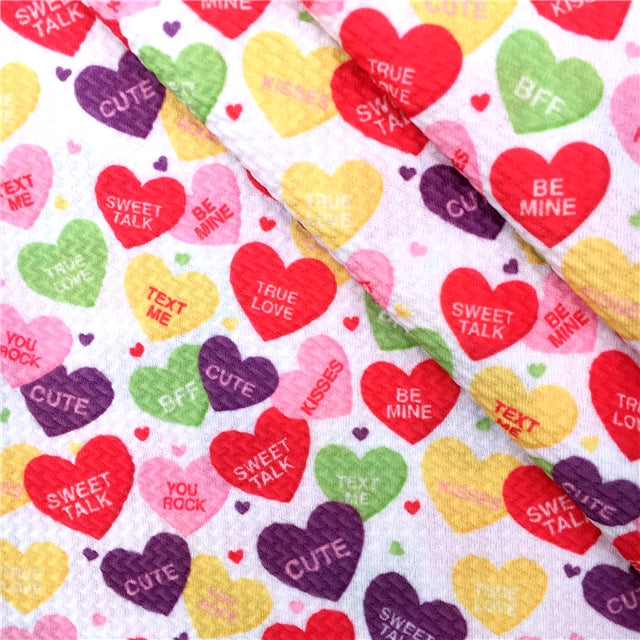 Valentine Heart Candy Textured Liverpool/ Bullet Fabric with a textured feel