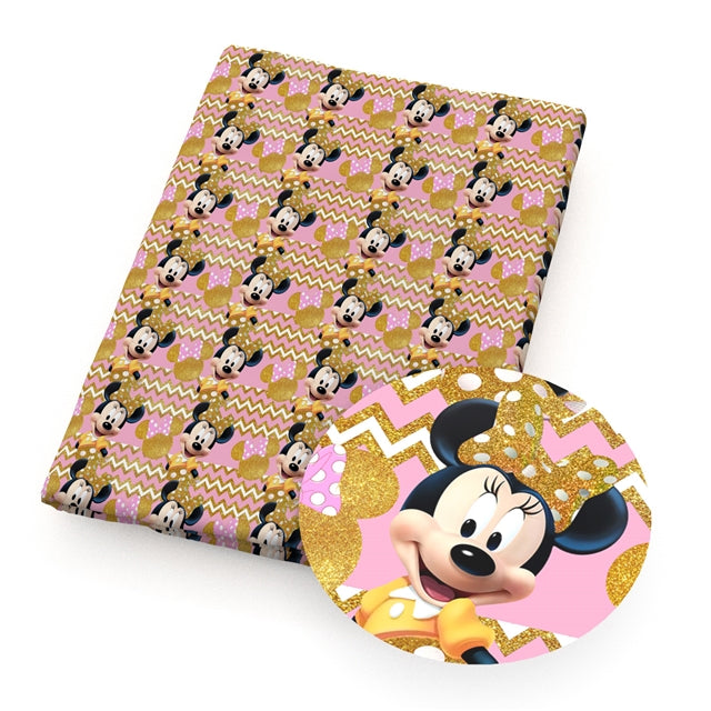 Mouse Litchi Printed Faux Leather Sheet Litchi has a pebble like feel with bright colors